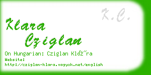 klara cziglan business card
